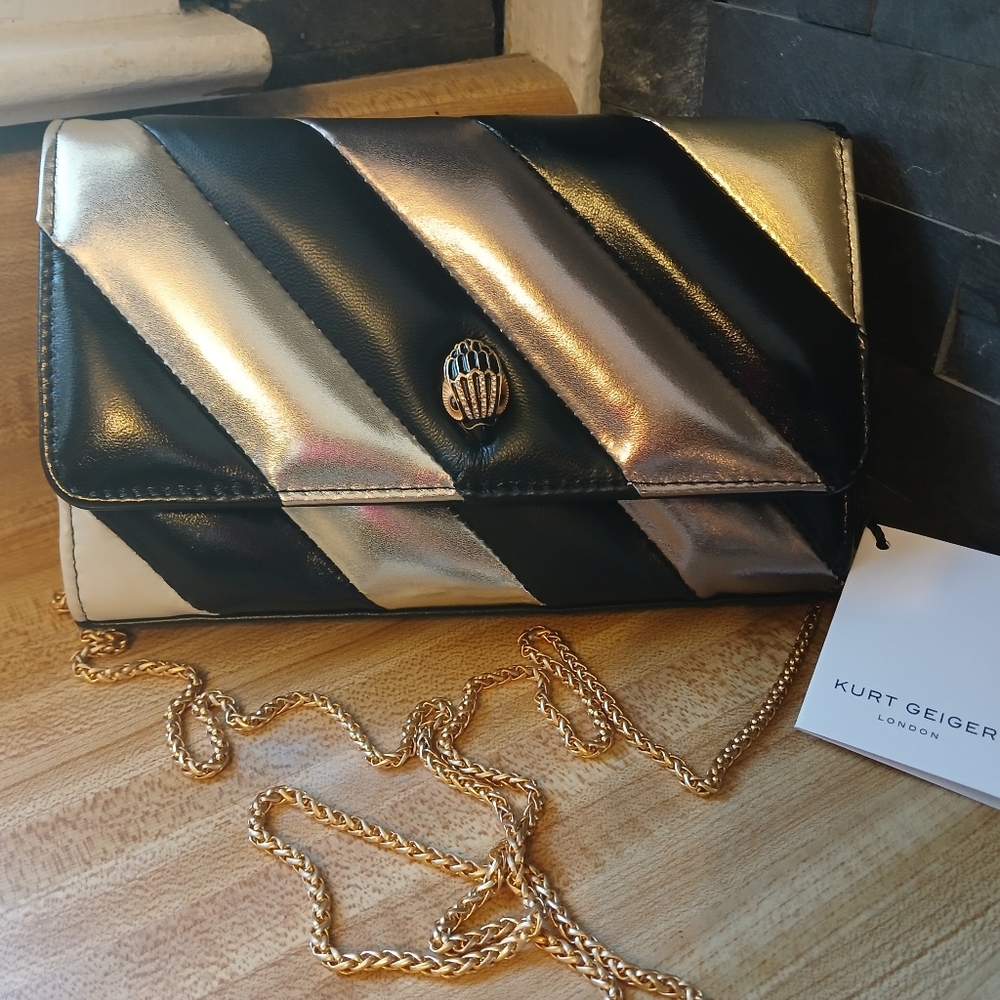 Kurt Geiger Black and Silver Clutch - Picture 4 of 12